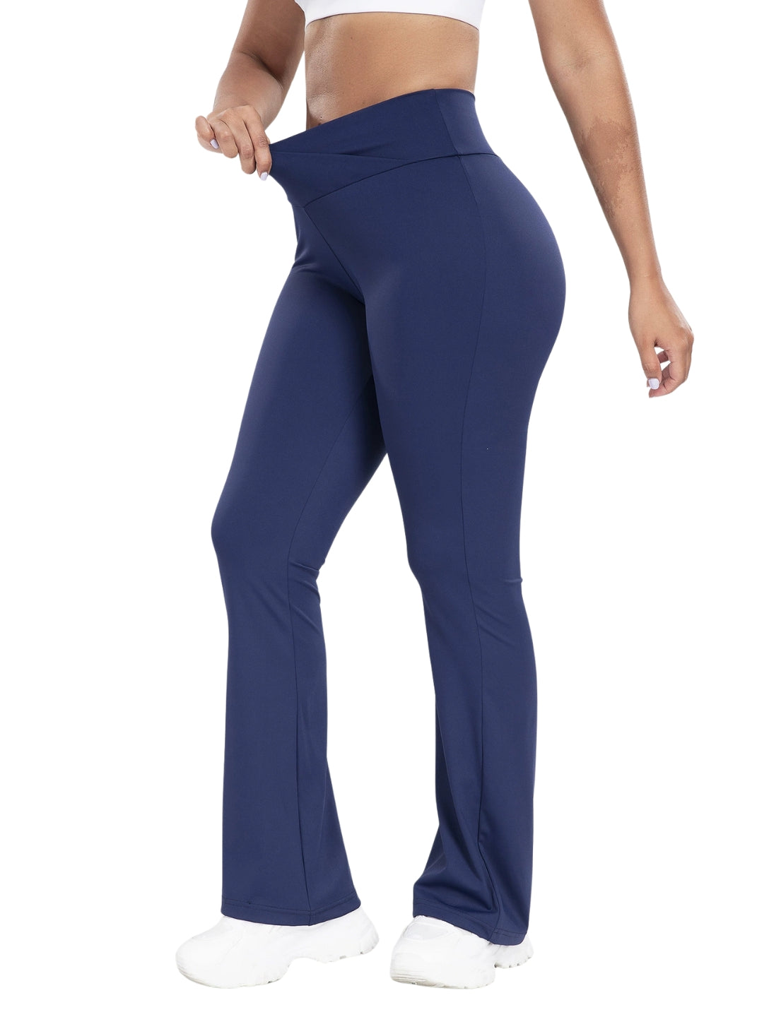 Pantalon évasé à ligne en V cintré