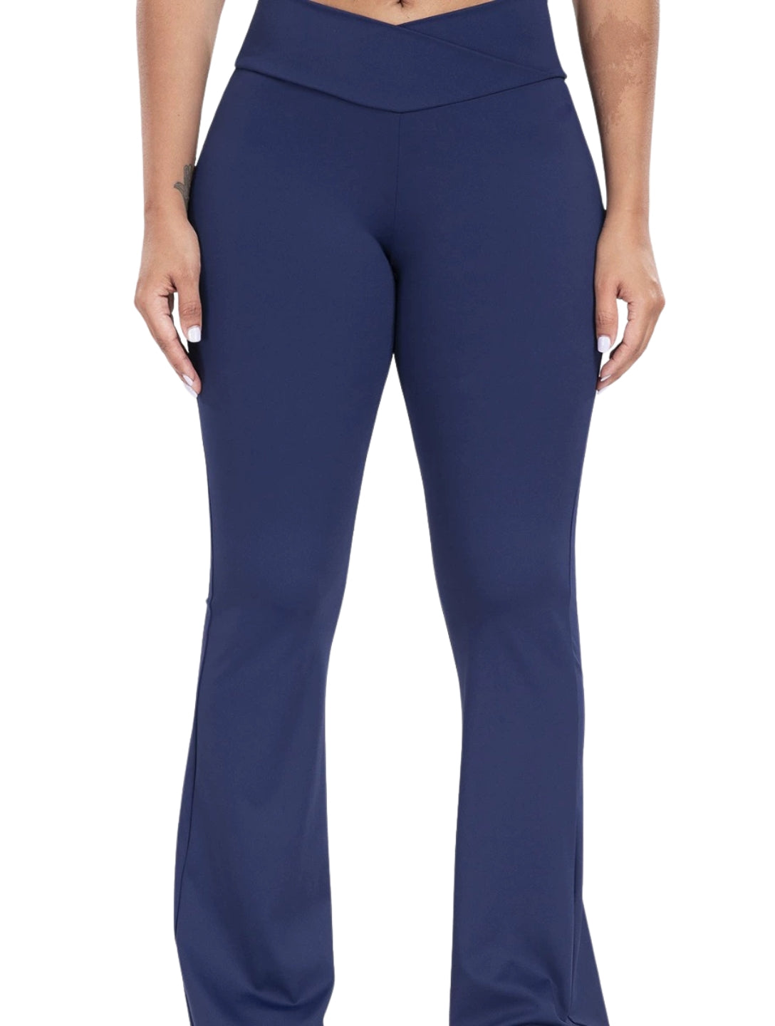 Pantalon évasé à ligne en V cintré