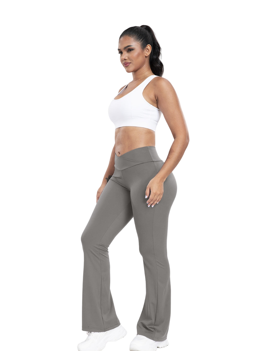 Pantalon évasé à ligne en V cintré