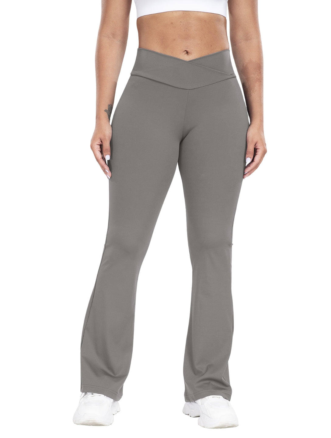 Pantalon évasé à ligne en V cintré
