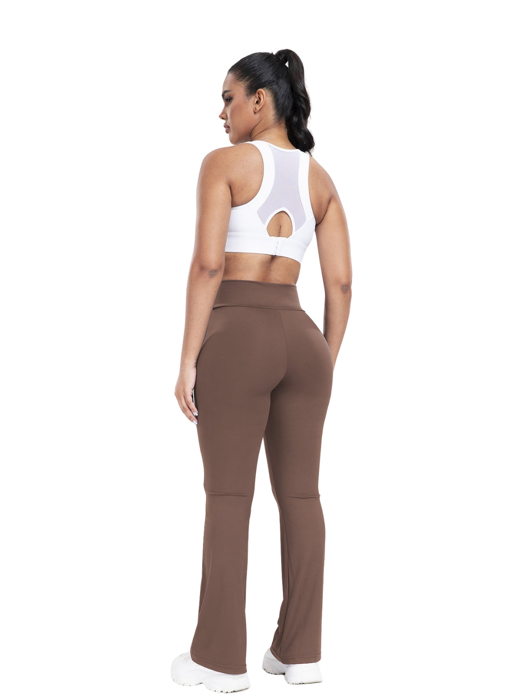 Pantalon évasé à ligne en V cintré