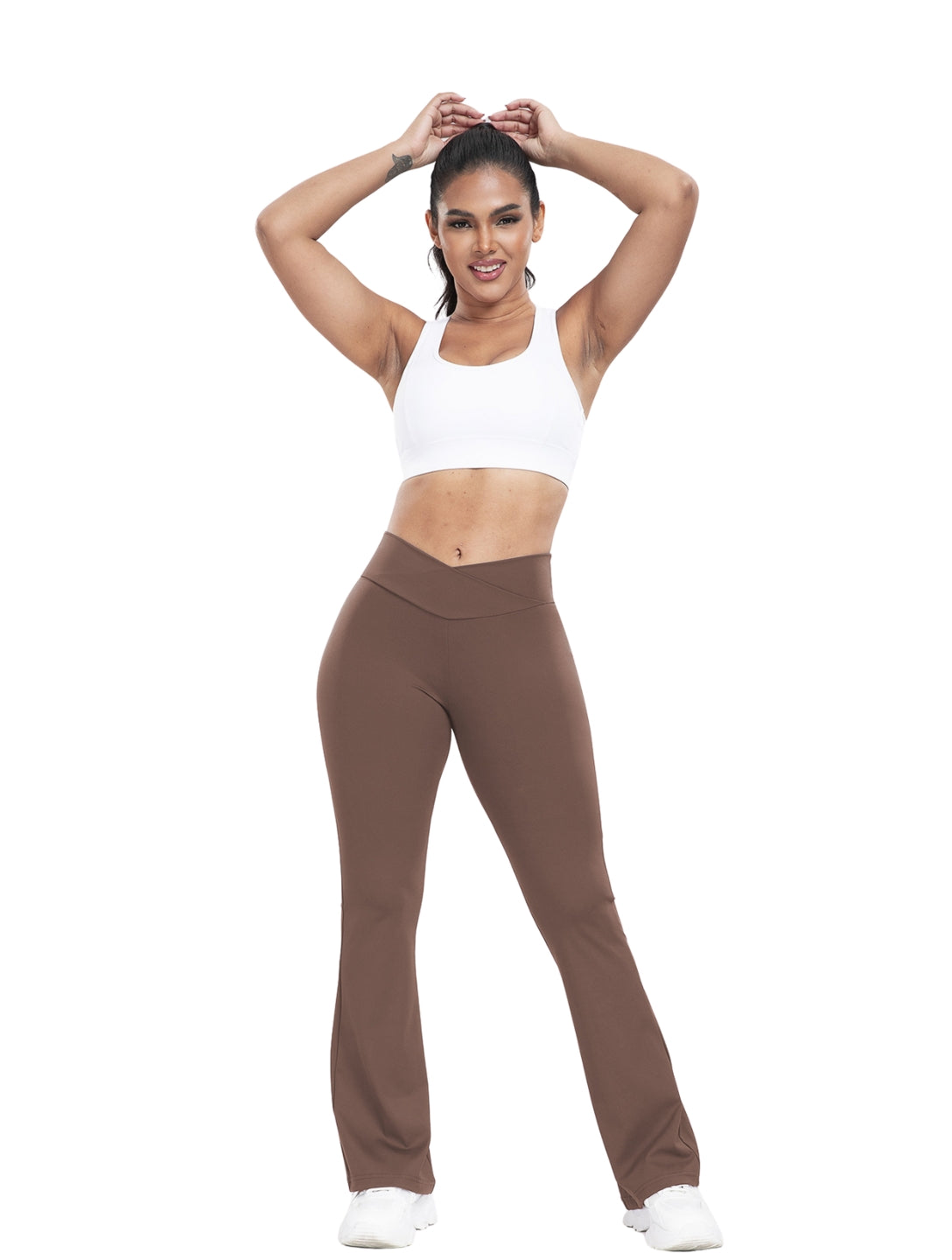 Pantalon évasé à ligne en V cintré