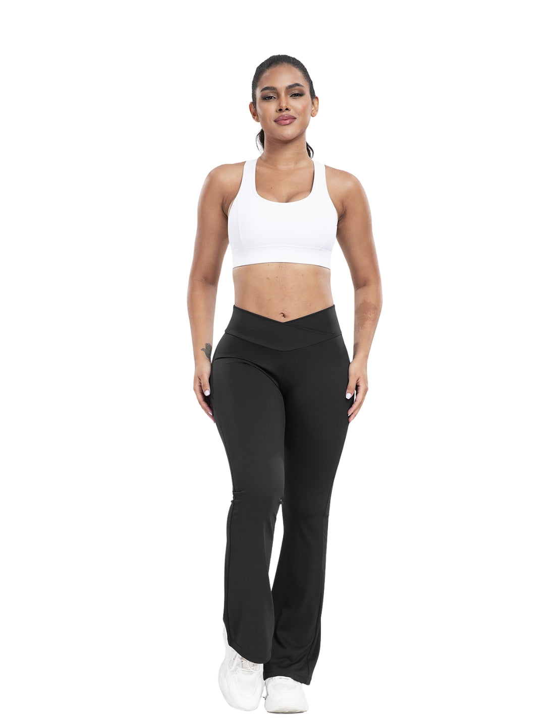 Pantalon évasé à ligne en V cintré