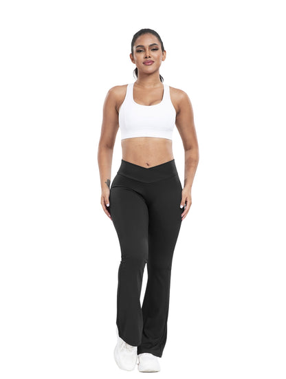 Pantalon évasé à ligne en V cintré
