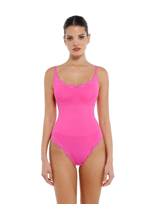 Seamless Laced Thong Bodysuit